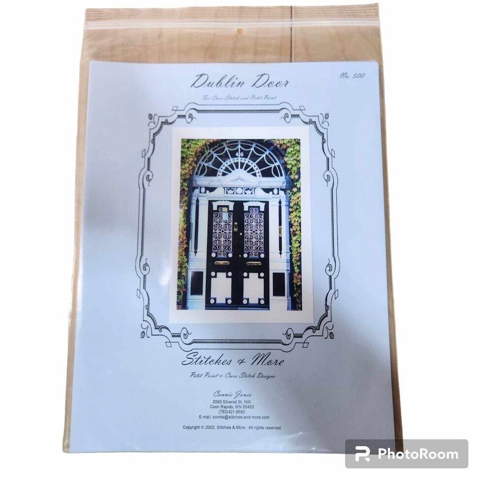 Stitches & More Dublin Door #500 Petit Point & Cross Stitch Pattern Connie Jones
